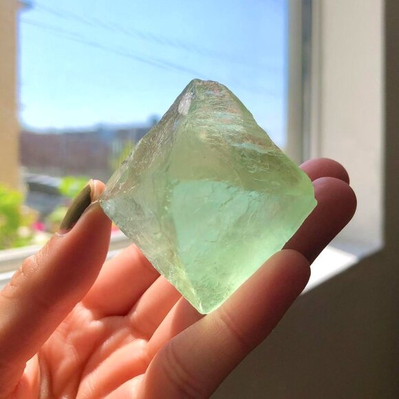 Large Green Fluorite Octahedron - Picture 1 of 4